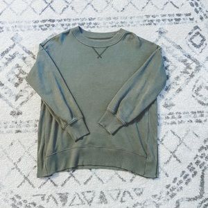 Aerie American Eagle Olive Green Oversized Sweatshirt Size M (Fits L/XL)